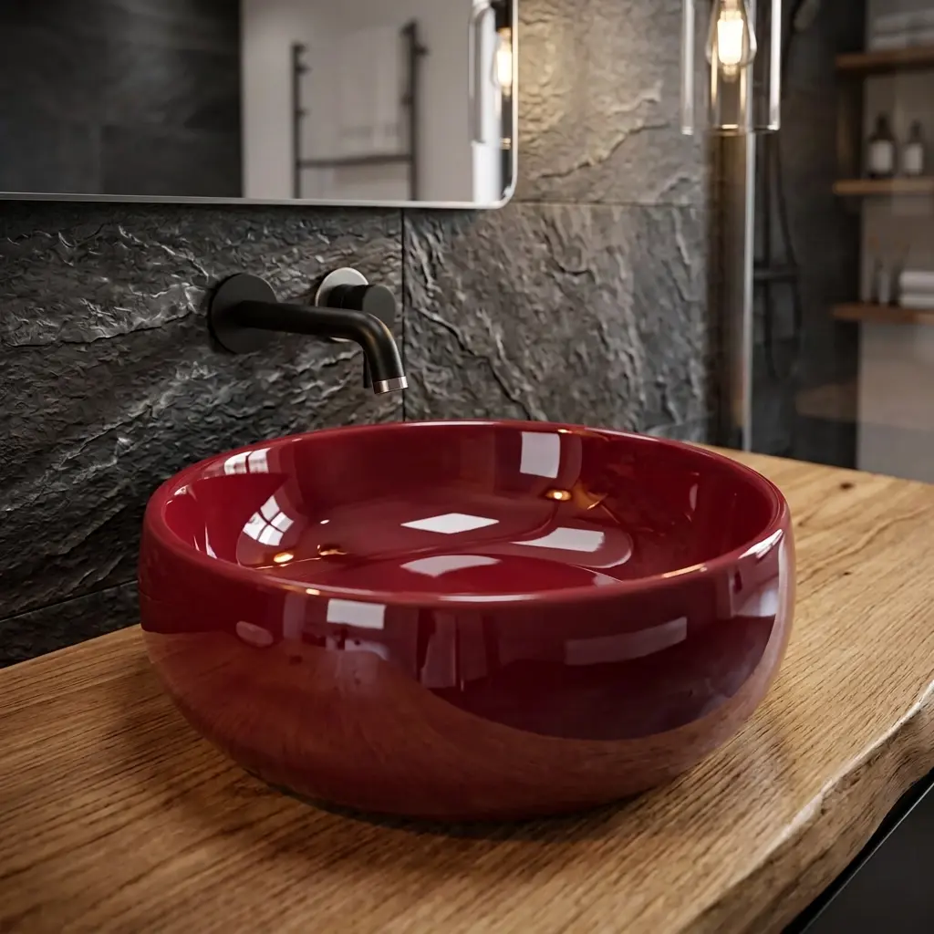 Glossy Crimson Red Glazed Ceramic.webp